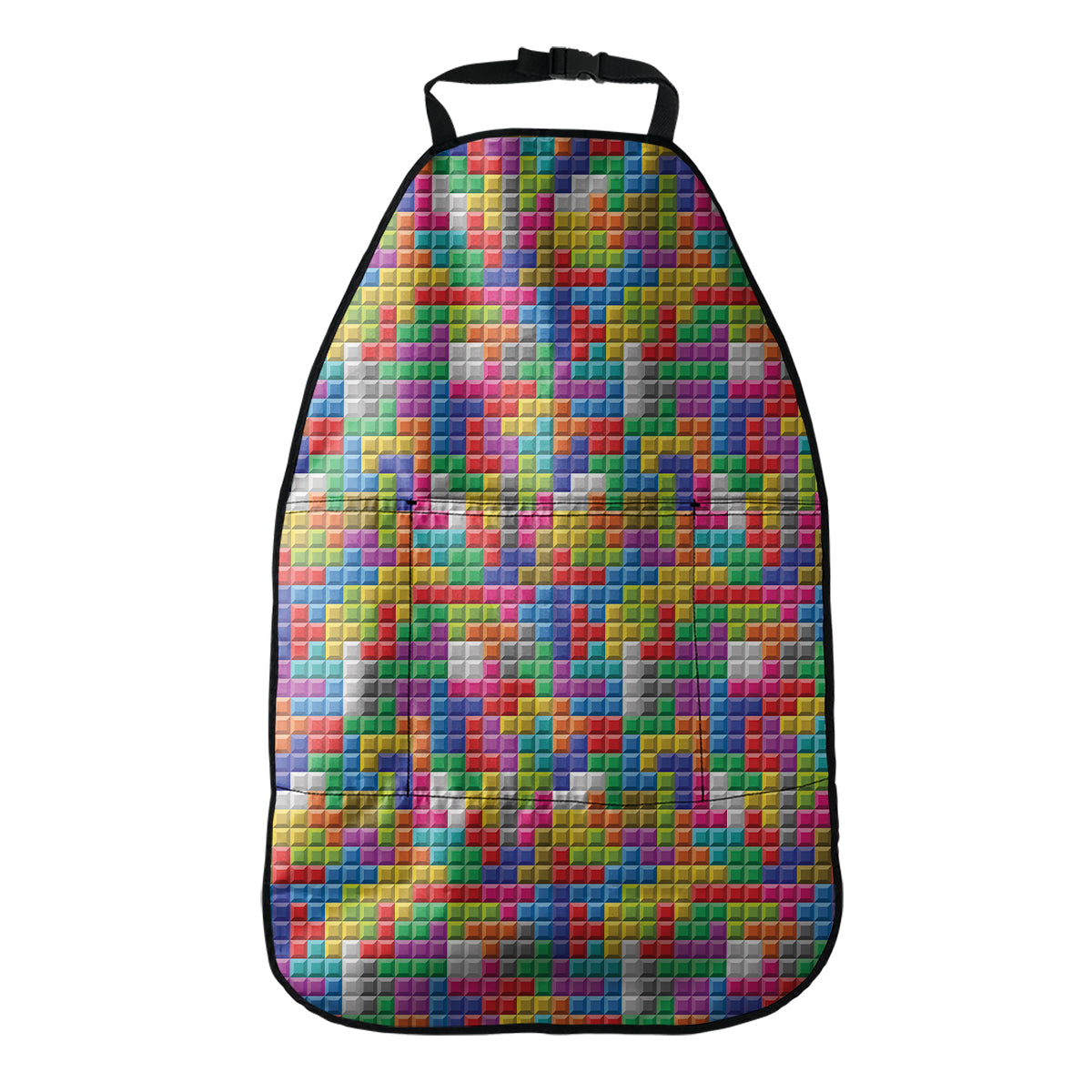 Colorful Brick Puzzle Game Pattern Print Car Seat Organizers