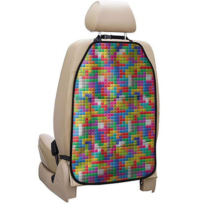 Colorful Brick Puzzle Game Pattern Print Car Seat Organizers