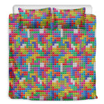 Colorful Brick Puzzle Game Pattern Print Duvet Cover Bedding Set