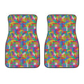 Colorful Brick Puzzle Game Pattern Print Front Car Floor Mats