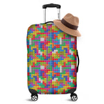 Colorful Brick Puzzle Game Pattern Print Luggage Cover