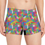 Colorful Brick Puzzle Game Pattern Print Men's Boxer Briefs
