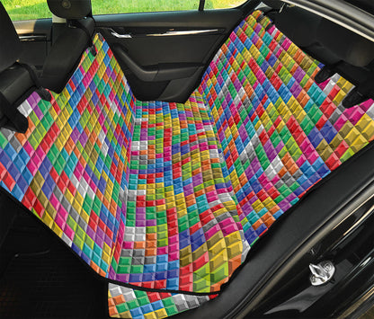 Colorful Brick Puzzle Game Pattern Print Pet Car Back Seat Cover