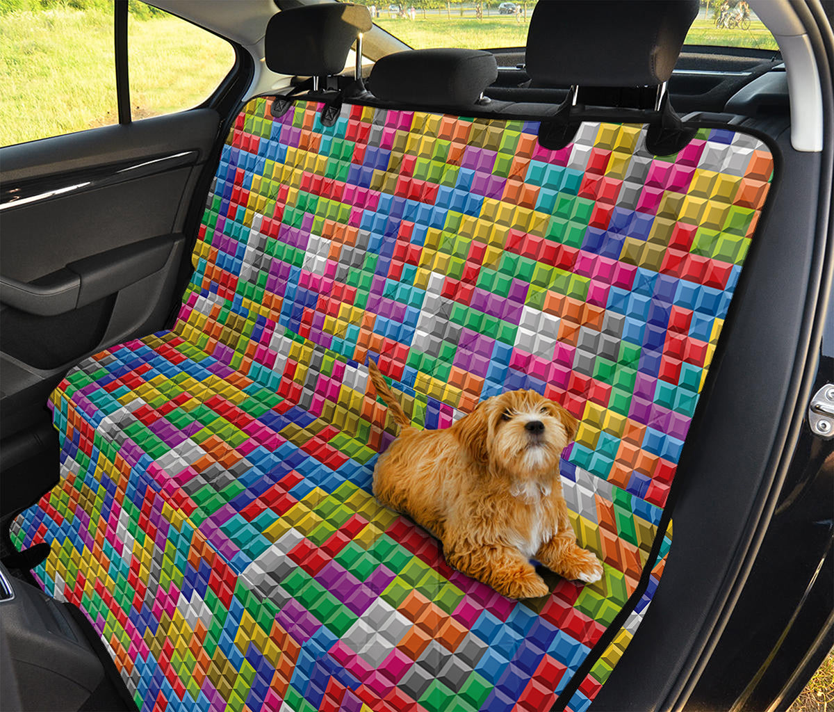 Colorful Brick Puzzle Game Pattern Print Pet Car Back Seat Cover