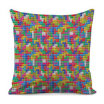 Colorful Brick Puzzle Game Pattern Print Pillow Cover