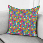 Colorful Brick Puzzle Game Pattern Print Pillow Cover