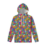 Colorful Brick Puzzle Game Pattern Print Pullover Hoodie