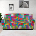 Colorful Brick Puzzle Game Pattern Print Sofa Cover