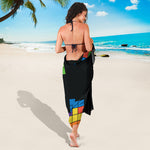 Colorful Brick Puzzle Video Game Print Beach Sarong Wrap
