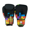 Colorful Brick Puzzle Video Game Print Boxing Gloves