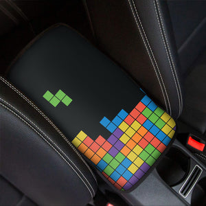 Colorful Brick Puzzle Video Game Print Car Center Console Cover