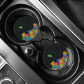 Colorful Brick Puzzle Video Game Print Car Coasters