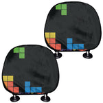 Colorful Brick Puzzle Video Game Print Car Headrest Covers
