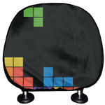 Colorful Brick Puzzle Video Game Print Car Headrest Covers