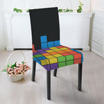 Colorful Brick Puzzle Video Game Print Dining Chair Slipcover