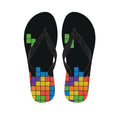 Colorful Brick Puzzle Video Game Print Flip Flops
