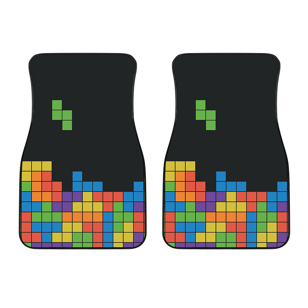 Colorful Brick Puzzle Video Game Print Front Car Floor Mats