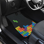 Colorful Brick Puzzle Video Game Print Front Car Floor Mats