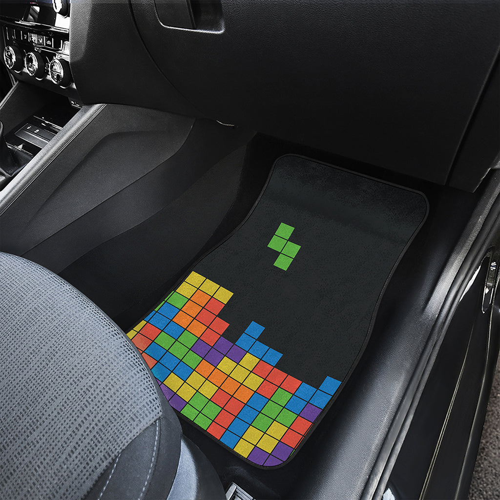 Colorful Brick Puzzle Video Game Print Front Car Floor Mats