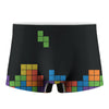 Colorful Brick Puzzle Video Game Print Men's Boxer Briefs