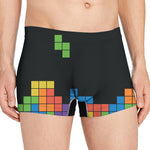 Colorful Brick Puzzle Video Game Print Men's Boxer Briefs