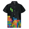 Colorful Brick Puzzle Video Game Print Men's Short Sleeve Shirt