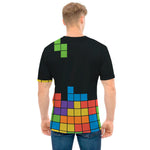 Colorful Brick Puzzle Video Game Print Men's T-Shirt