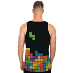 Colorful Brick Puzzle Video Game Print Men's Tank Top