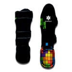 Colorful Brick Puzzle Video Game Print Muay Thai Shin Guard