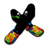 Colorful Brick Puzzle Video Game Print Muay Thai Shin Guard