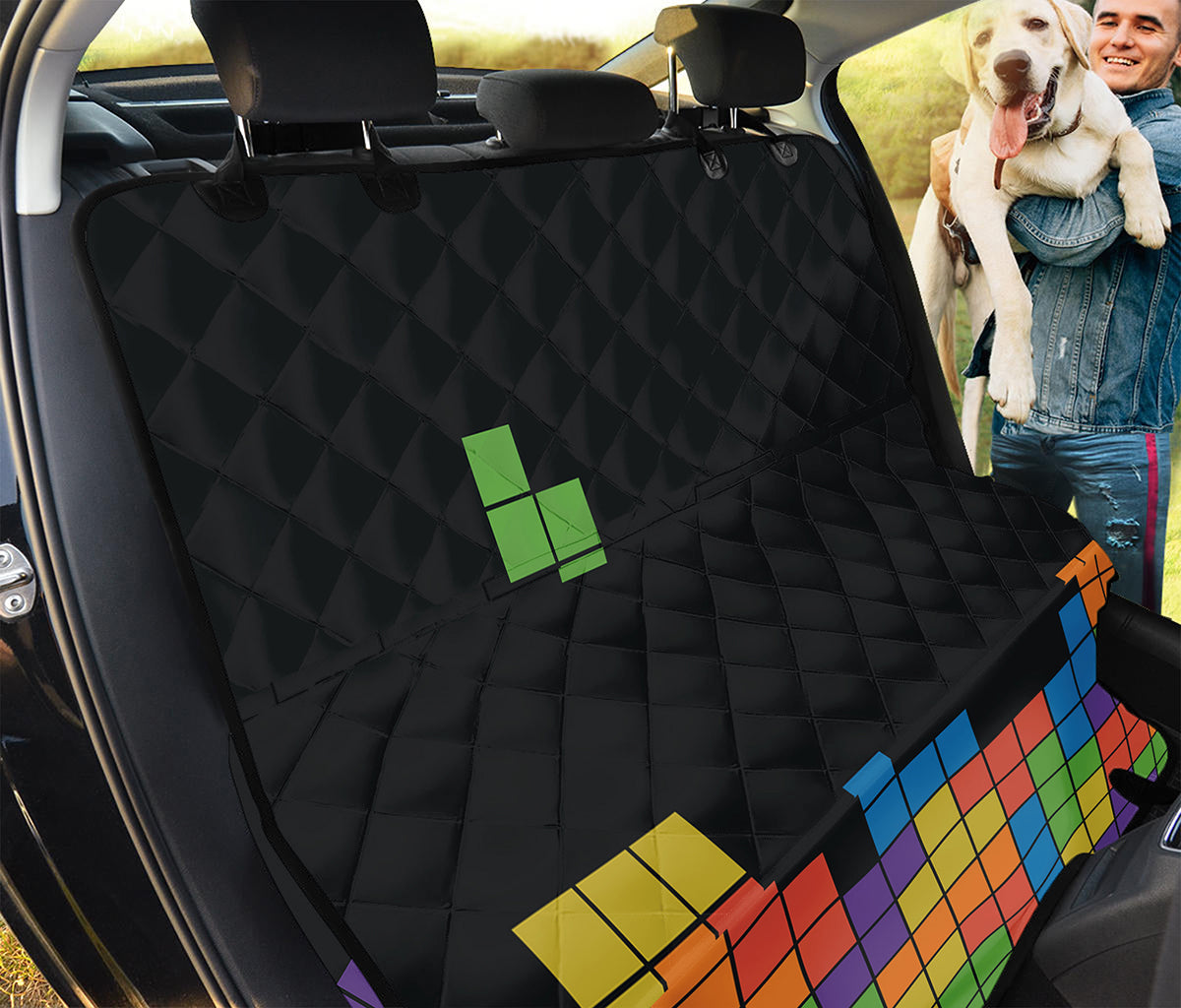Colorful Brick Puzzle Video Game Print Pet Car Back Seat Cover