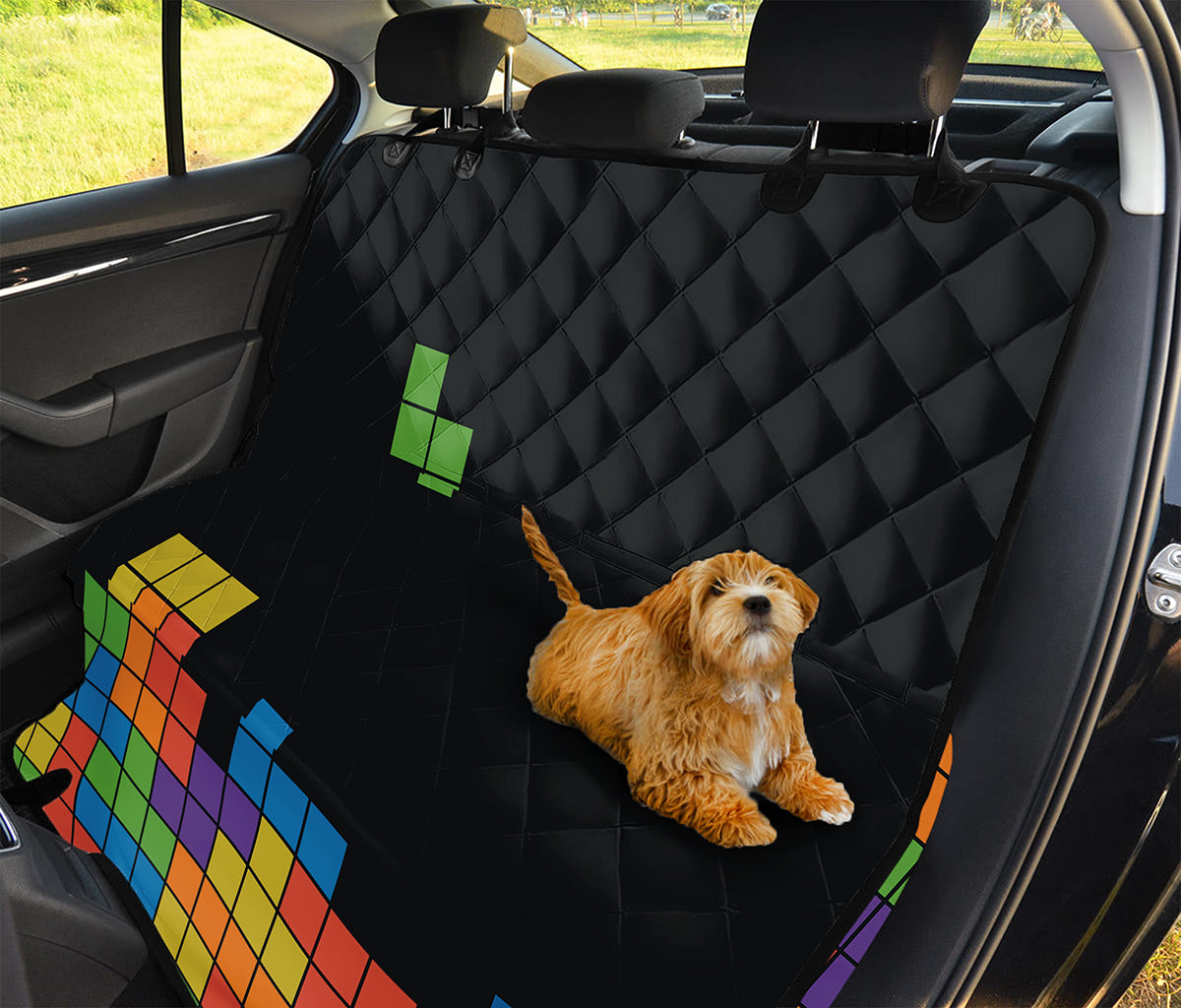 Colorful Brick Puzzle Video Game Print Pet Car Back Seat Cover