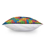 Colorful Brick Puzzle Video Game Print Pillow Cover