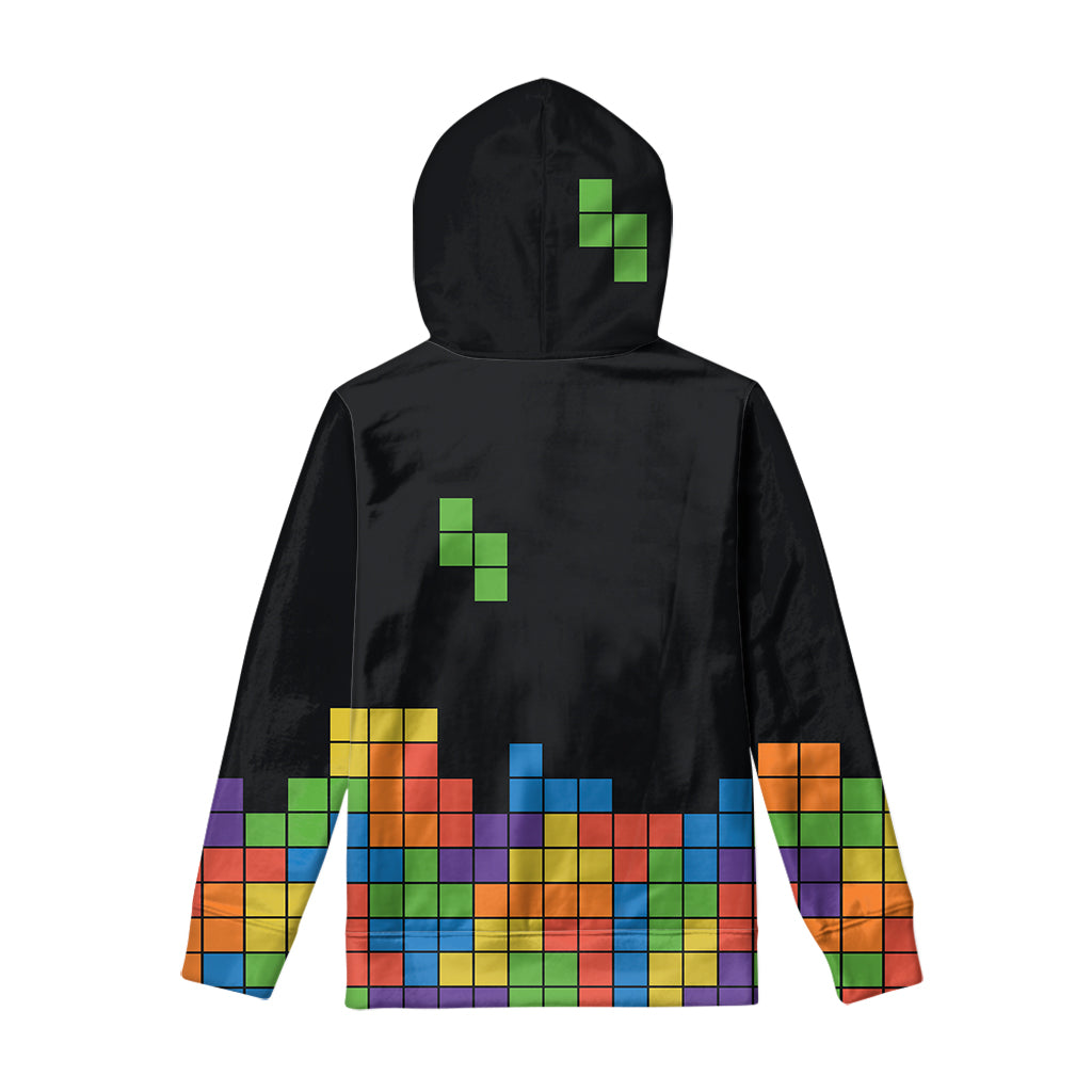 Colorful Brick Puzzle Video Game Print Pullover Hoodie