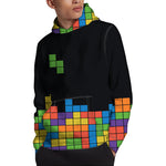 Colorful Brick Puzzle Video Game Print Pullover Hoodie
