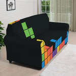 Colorful Brick Puzzle Video Game Print Sofa Cover