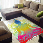 Colorful Buddha Lotus Print Area Rug GearFrost