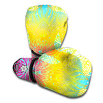 Colorful Buddha Lotus Print Boxing Gloves