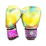 Colorful Buddha Lotus Print Boxing Gloves