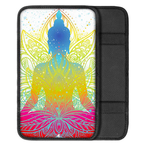 Colorful Buddha Lotus Print Car Center Console Cover
