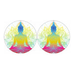 Colorful Buddha Lotus Print Car Coasters