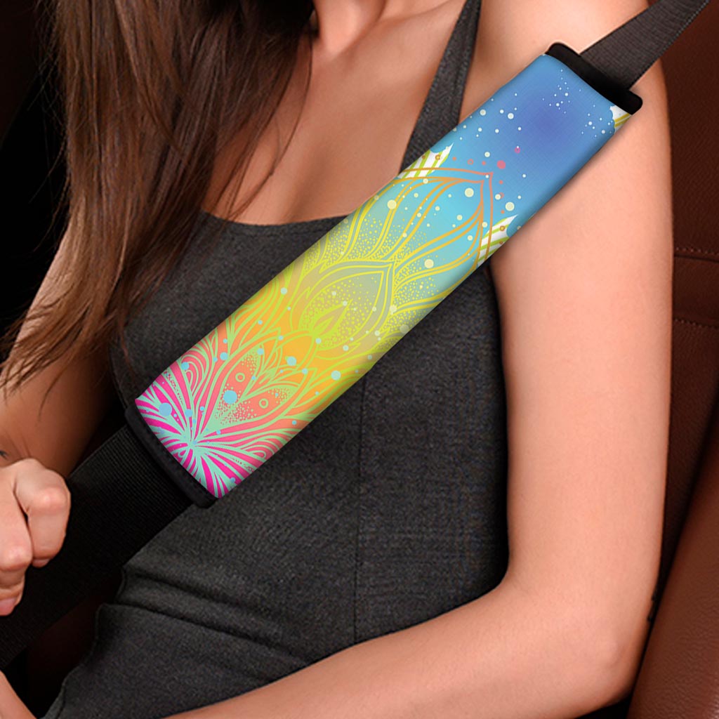 Colorful Buddha Lotus Print Car Seat Belt Covers