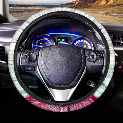 Colorful Buddha Lotus Print Car Steering Wheel Cover