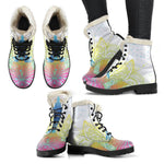 Colorful Buddha Lotus Print Comfy Boots GearFrost