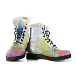 Colorful Buddha Lotus Print Comfy Boots GearFrost