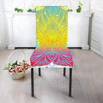 Colorful Buddha Lotus Print Dining Chair Slipcover