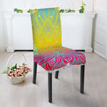 Colorful Buddha Lotus Print Dining Chair Slipcover