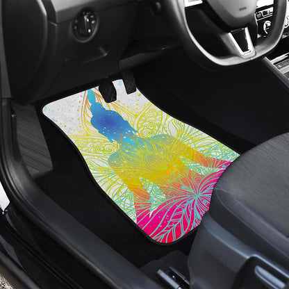 Colorful Buddha Lotus Print Front and Back Car Floor Mats