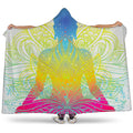 Colorful Buddha Lotus Print Hooded Blanket