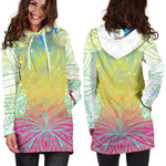 Colorful Buddha Lotus Print Hoodie Dress GearFrost